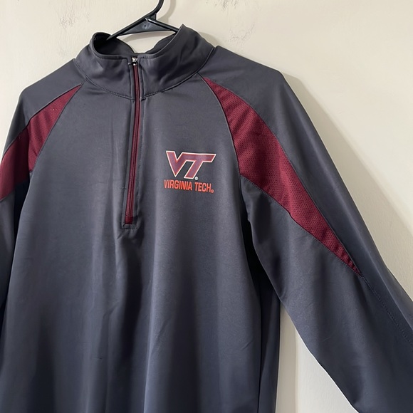 Colosseum Athletics Virginia Tech Grey Maroon Quarter Zip Size Medium - Picture 4 of 11